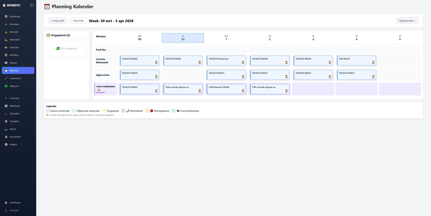 WOMsys Planning Kalender